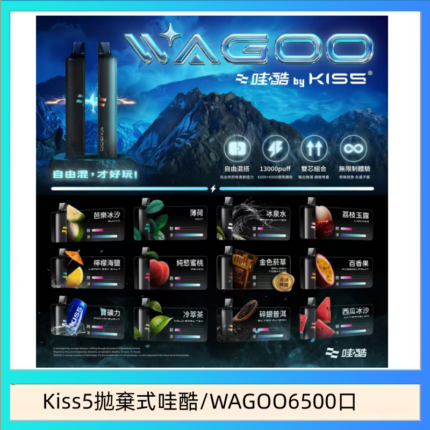 WAGOO哇酷Kiss5 6500口拋棄式 | 自由混搭雙口味 | 雙芯組合